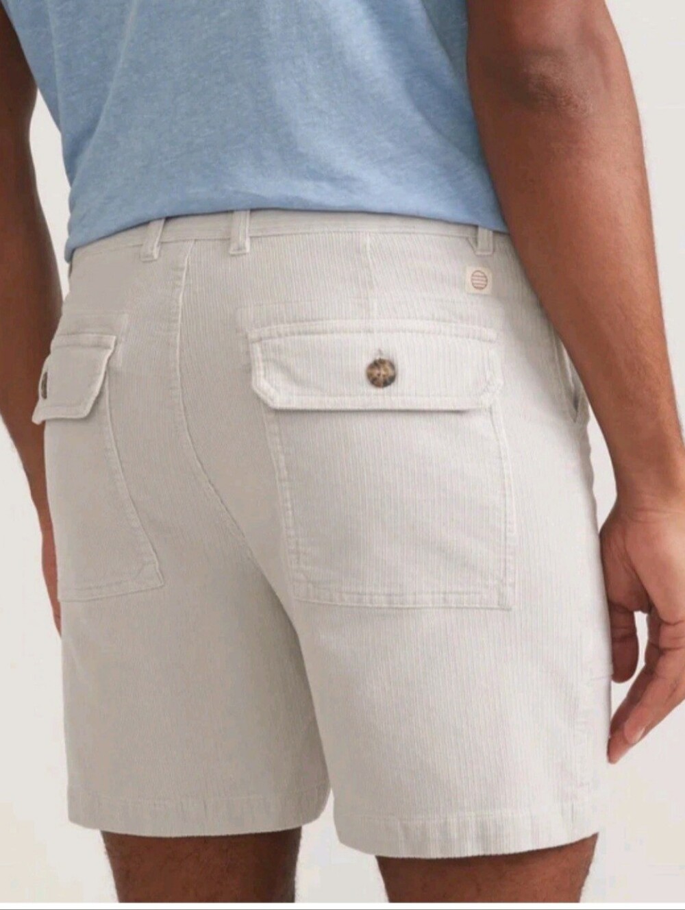 Marine Layer Light Gray Corduroy Pocket Shorts 6"